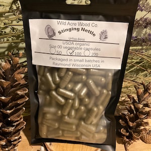 ORGANIC Stinging Nettle leaf LARGE dose 600 mg capsules | Herbal supplement | vegan capsule | veggie herb capsules powder