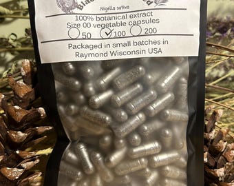 Organic black seed 750 mg | LARGE dose cumin seed | Nigella sativa Herbal supplement | vegan capsule | organic vegan capsules | kalonji
