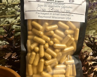 Organic Ashwagandha, ginger, turmeric, black pepper capsules | USDA Organic | 650 mg Herbal supplement | vegan capsule | supplements