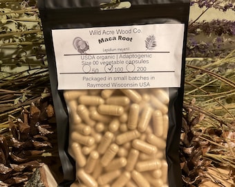Organic Maca root 900 mg large dose TRIPLE tampered herb