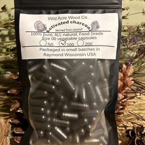 ORGANIC activated charcoal LARGE dose 700 mg capsules derived from organic coconut | Herbal supplement | 100% ALL natural vegan food powder