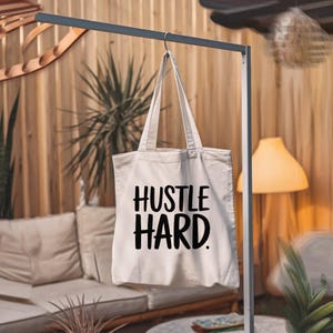 Hustle Fest | Schicke Baumwoll-Einkaufstasche für jeden Anlass, Strandtasche, umweltfreundliche Tasche, stilvolle Einkaufstasche, Arbeitstasche