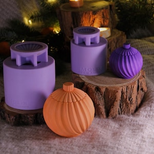 Christmas Ball Silicone Mold: Concrete, Plaster, Jesmonite Pot