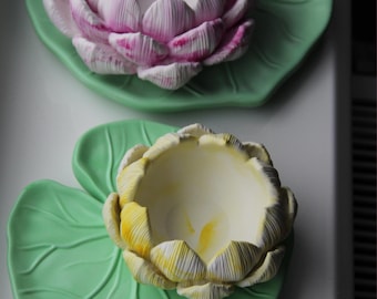 Lotus Silicone Mold: Waterlily Concrete, Jesmonite, Plaster, Candle