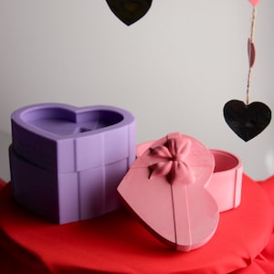 Molde de silicona con forma de corazón: para velas, yeso, relleno y cera fundida