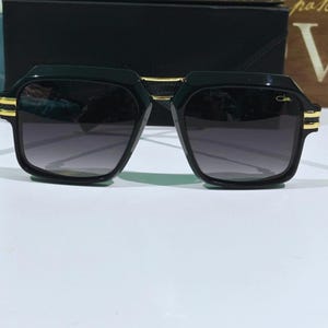 Cazal Vintage Sunglasses, Mode 8039 Black & Gold Frame - Dark Lens Eyewear Men/Women, Parents Day Gift, Gift For Dad, Mother Gift Glasses