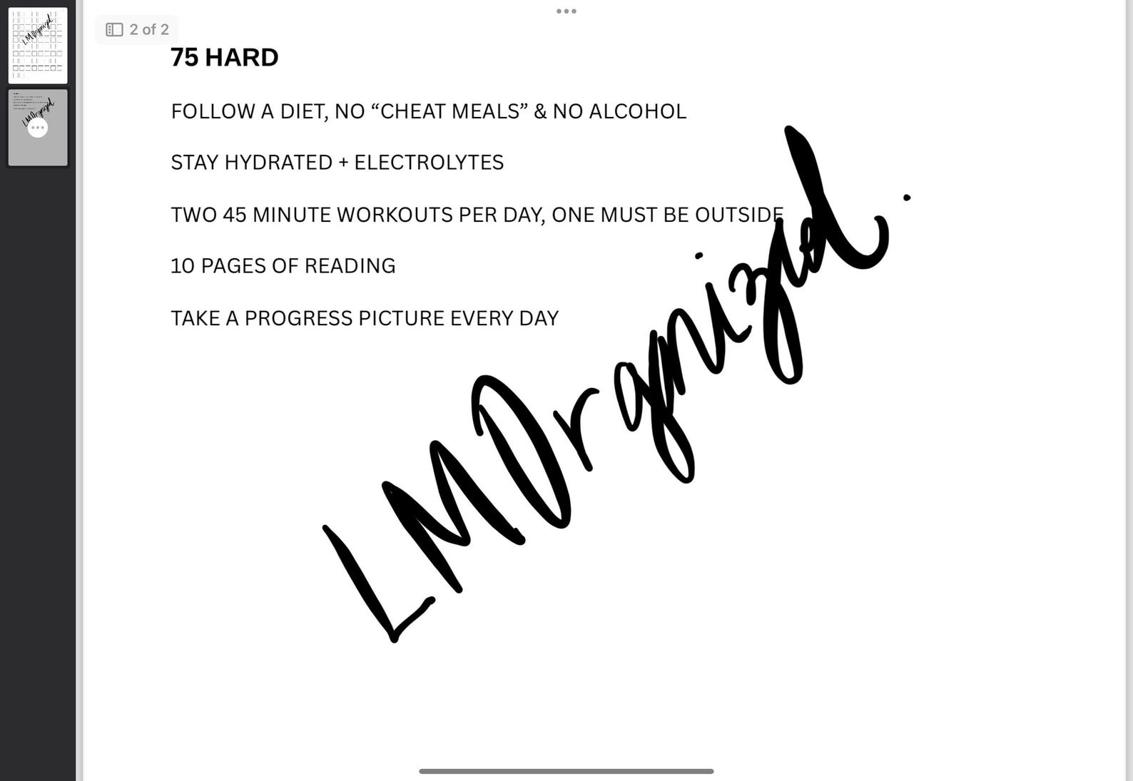 75 HARD PRINTABLE PDF - Etsy