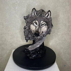 wolf statue , wolf sculpture , wolf figurines , home decor , art collection , gift for her , abstract objects , AWESOME