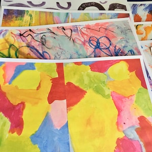 Instant Download-Art Collage Papers-Landscape Orientation, Set 2 (14 Pages Total)