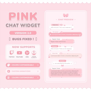 PINK Chat Widget Twitch & Youtube