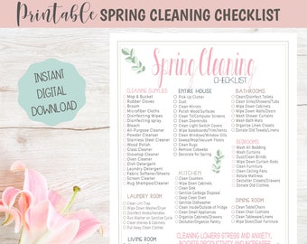 Spring Cleaning Checklist, Checklist Printable, Annual Cleaning List, Cleaning Printable, Printable Cleaning Checklist, House Cleaning