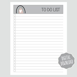 To Do List, Printable to Do List Template, Boho, to Do List Download ...