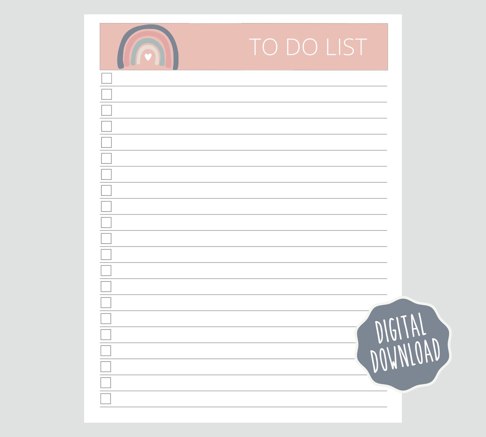 To Do List, Printable to Do List Template, Rainbow, to Do List Download