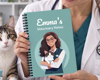 Custom Journal for Veterinary Students, Veterinarians & Vet Techs Gift, Personalized Veterinary Notes Spiral Notebook