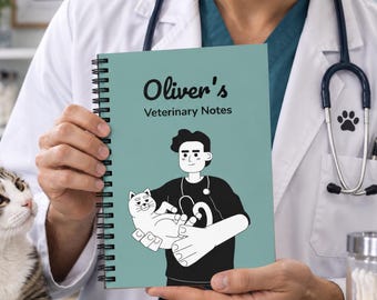 Gift for Veterinarian, Custom Vet Tech Spiral Notebook, Veterinarian Gift, DVM Journal, Veterinary Student Gift, Animal Doctor