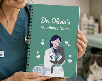 Gift for Vet Technicians, Personalized Veterinary Notes Notebook, Custom Vet Spiral Journal, Vet Student Gift, Gift for Vet Tech