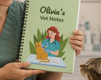 Personalized Animal Hospital Staff Gift, Ruled Line | Vet Notebook