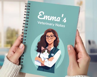 Personalized Veterinary Notes Spiral Notebook, Ruled Veterinary Journal