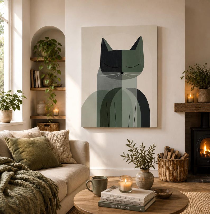 Minimalist Cat Canvas Print