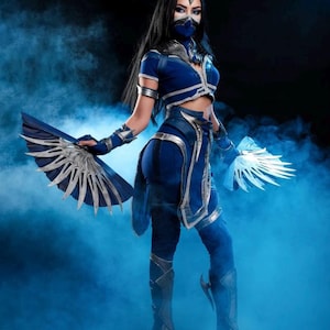 Full Set Kitana Cosplay From Mortal Kombat 1 (kitana costume, sexy costume, MK, fight costume, game)