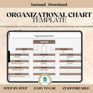 Organizational Chart Template, Editable Google Sheets for Business Structure, Digital Download, Organizational Chart, Org Chart Template