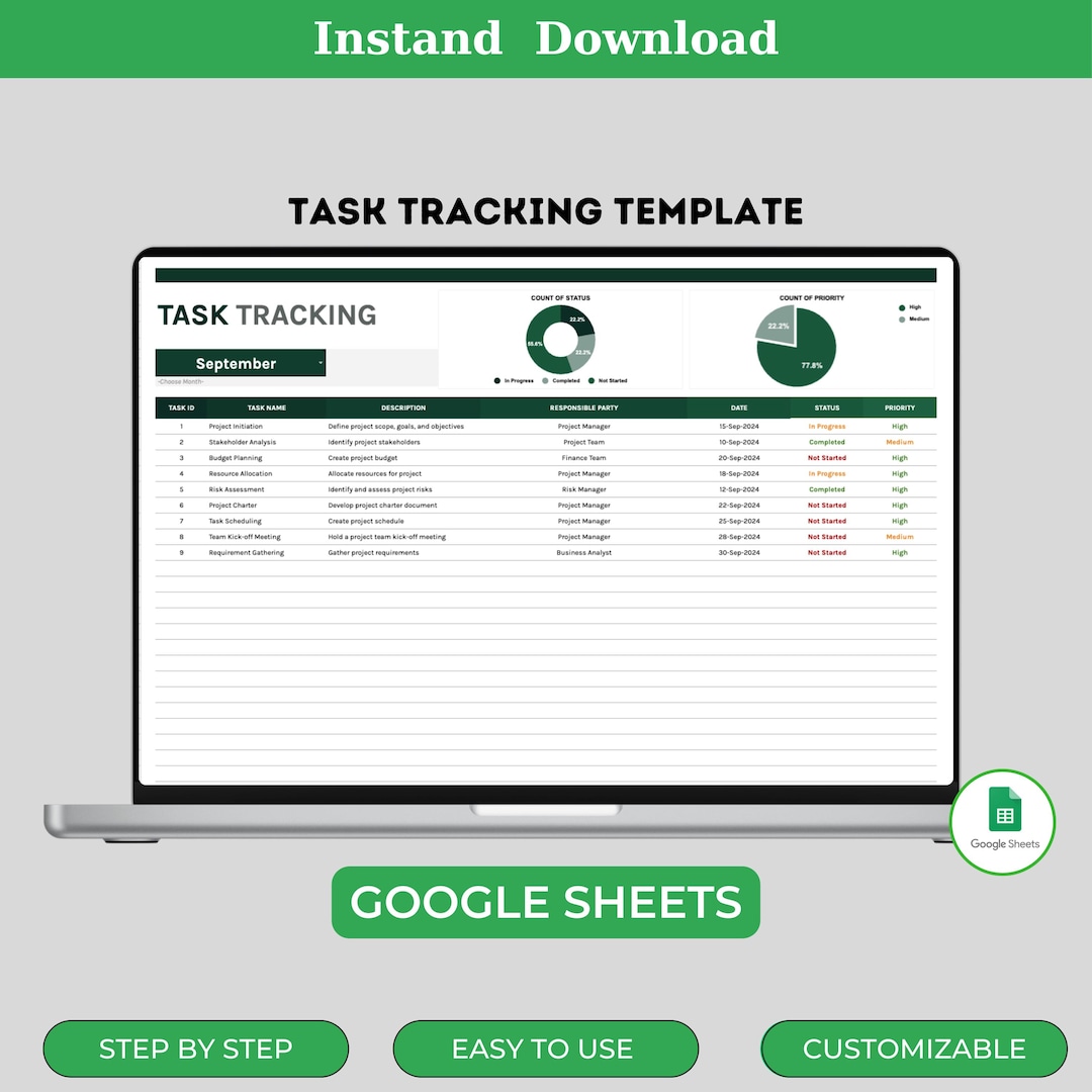Task Tracking Template, Daily Task Planner, Work Progress Log ...