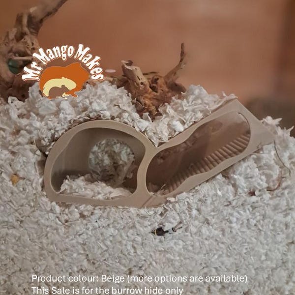 Burrow Hide, Natural Hamster Hide, Mouse Hide, Small animal Hide, Hamster Tunnel, Hamster Underground Watchbox. Hamsters accessories