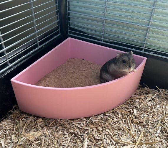 Lucxhcky Hamster Zand Bad Box Container, Hamster Bad Zand Gerbil Zand Bad Hamster Stofbad, Hamster Kattenbak Chinchilla Stofbad Hamster Accessoires (Pentagon Ladder) (badkamer ladder