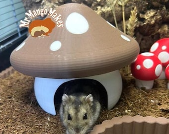 Mushroom Hamster Hide, Hamster Natural Hide, Reptile Hide, Mouse Hide, Small Animal Hide, Hamster Accessories