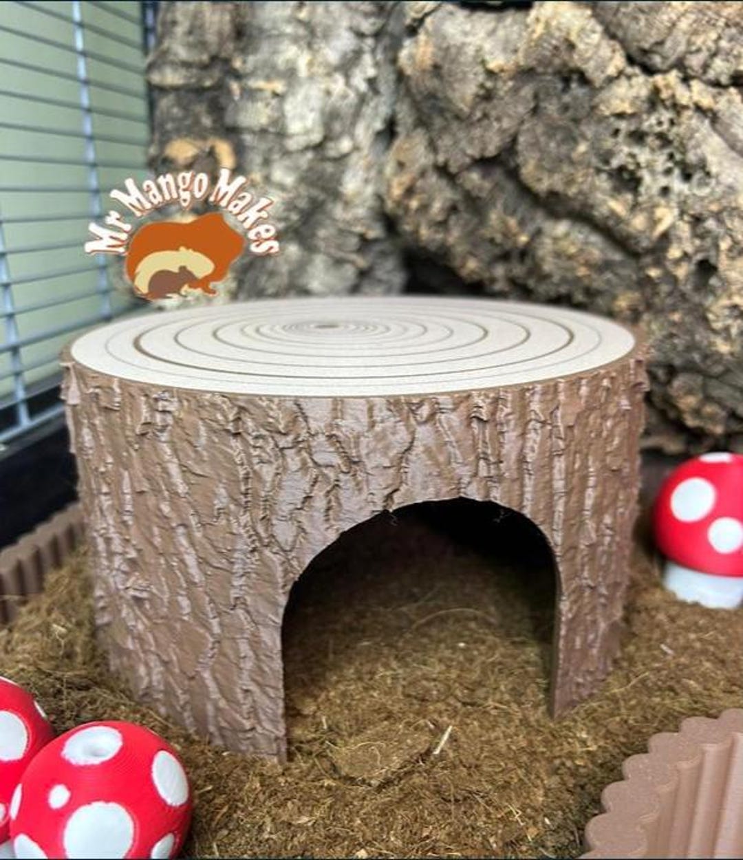 Hamster Tree Stump Hide, Reptile Hide, Natural Hamster Hide, Mouse Hide ...