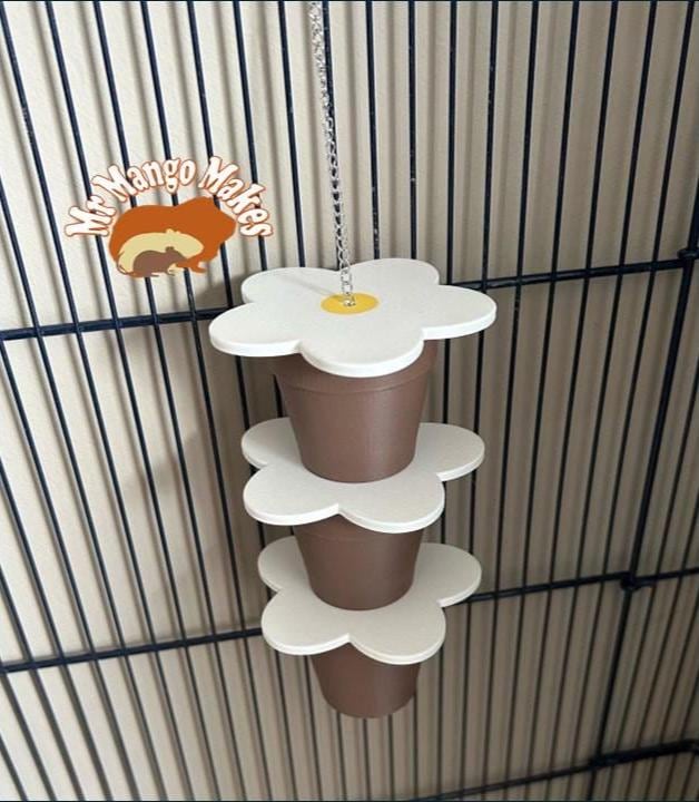 Rat Flower  Hanging Foraging Toy, Rat Enrichment, Bird Enrichment Toy, Small Animal Enrichment