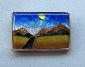 Open Road - Cloisonne enamel pendant