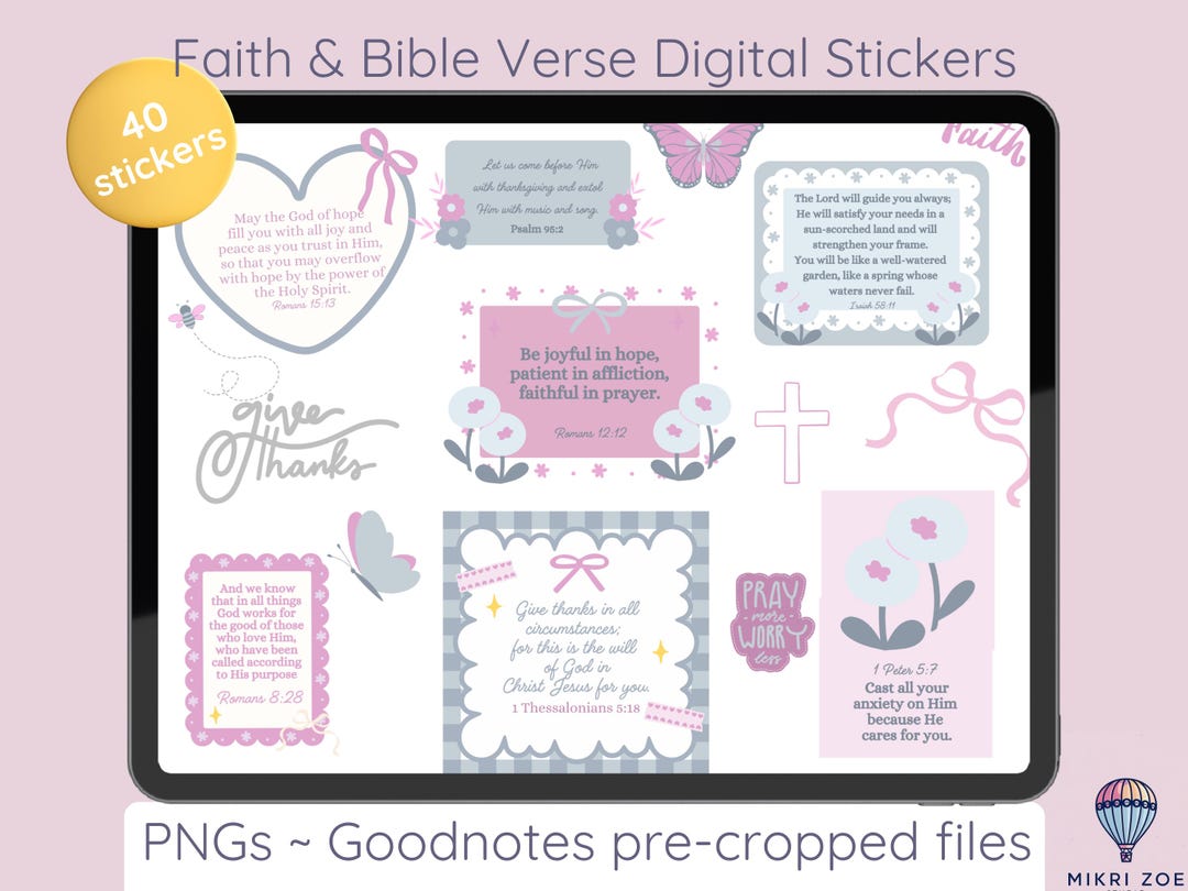 Christian Faith Bible Verse Digital Stickers: Christian Journal (PNG ...