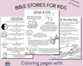 Kolorowanki z historiami biblijnymi ze Starego Testamentu dla dzieci (plik PDF do druku cyfrowego)