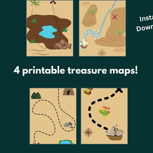 Mapa del tesoro imprimible para fiesta temática de aventuras Página de actividades imprimible digital Descarga para páginas de actividades para niños con temática de exploradores