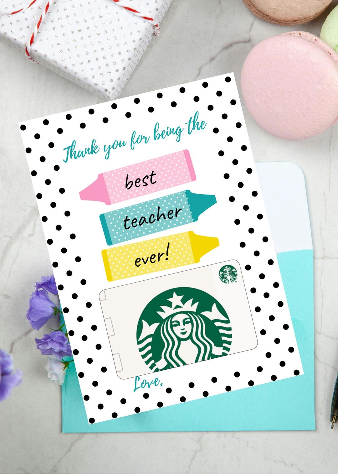 Teacher Appreciation Gift Card Holder: End of Year Thank You (digital ...