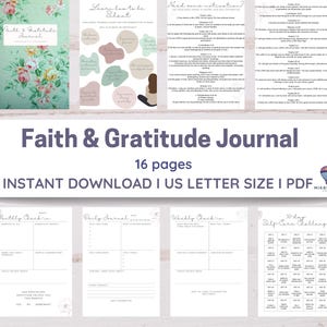 Daily Mindfulness Journal digitaal afdrukbaar Faith and Gratitude-dagboek Christelijke dagboeken voor uitgeleend bijbelstudie dagelijks gebed dankbaarheid