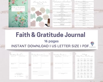 Christian Faith & Gratitude Journal: Daily Mindfulness Journaling (Digital Printable)
