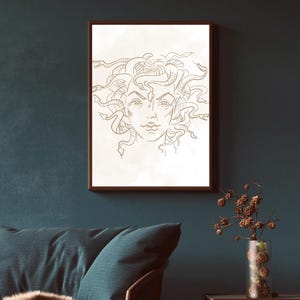 Ancient Greece Wall Art Medussa Greek Digital Wall art Greece printable wall art Beige Medussa Greece digital print Greek home decor