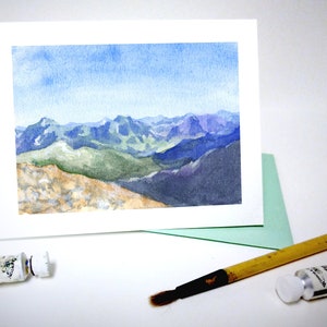 Cartolina d'auguri dell'acquerello, manufatto carta, colorado, l'arte cartolina d'auguri, natura stazionario a mano paesaggio acquerello dimensione A2