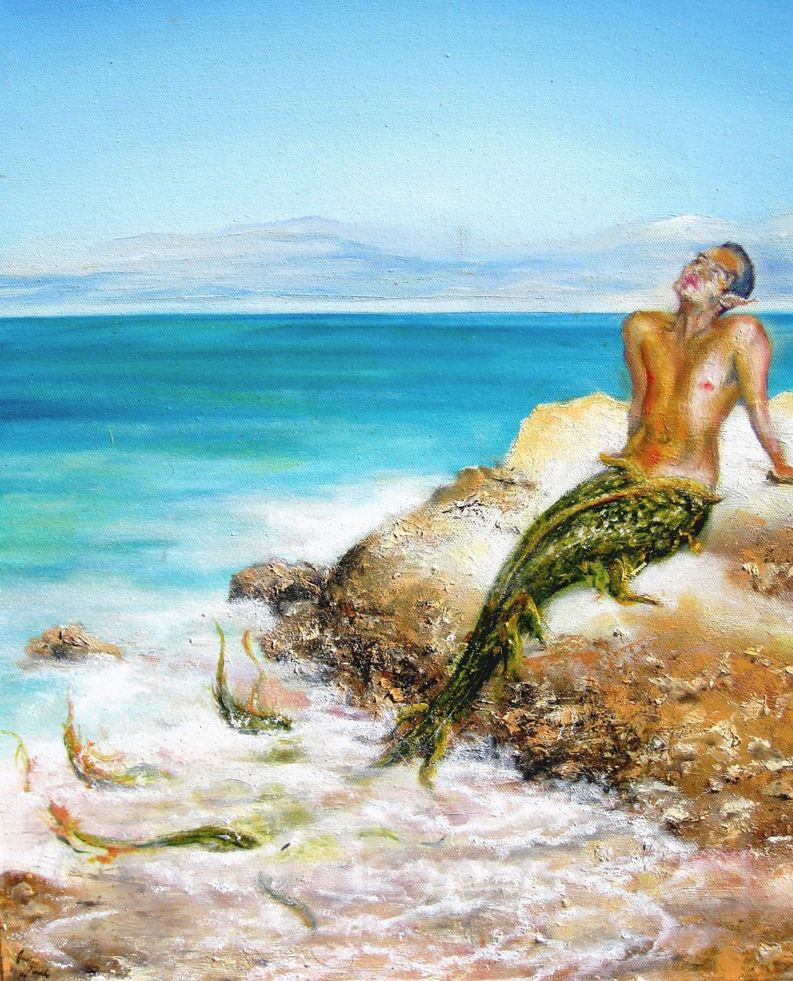 Merman Painting Fantasy Painting Mermaid Art Print Merman Etsy
