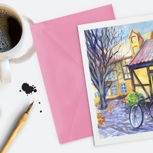 Malmo, Sweden greeting card, handmade holiday card, sweden christmas card, Malmo Sweden, handmade christmas card Malmo, Scandinavian xmas,
