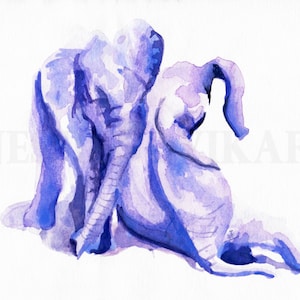 Baby Elefant Tier Kunst Aquarell Druck von original-Gemälde Baby Boy oder Mädchen Kindergarten Kunst Wand Dekor Geschenk für Kinderzimmer Baby Kunst niedlich