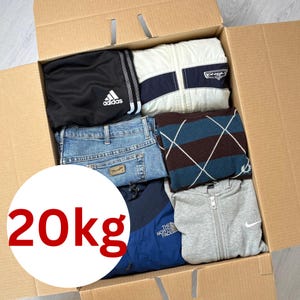 Coffret mystère vintage de 20 kg – assortiment de vêtements d'occasion de 20 kilos | Jeans, vestes et autres articles des années 2000, 90 et 2000 | Lot de vente en gros pour revendeurs