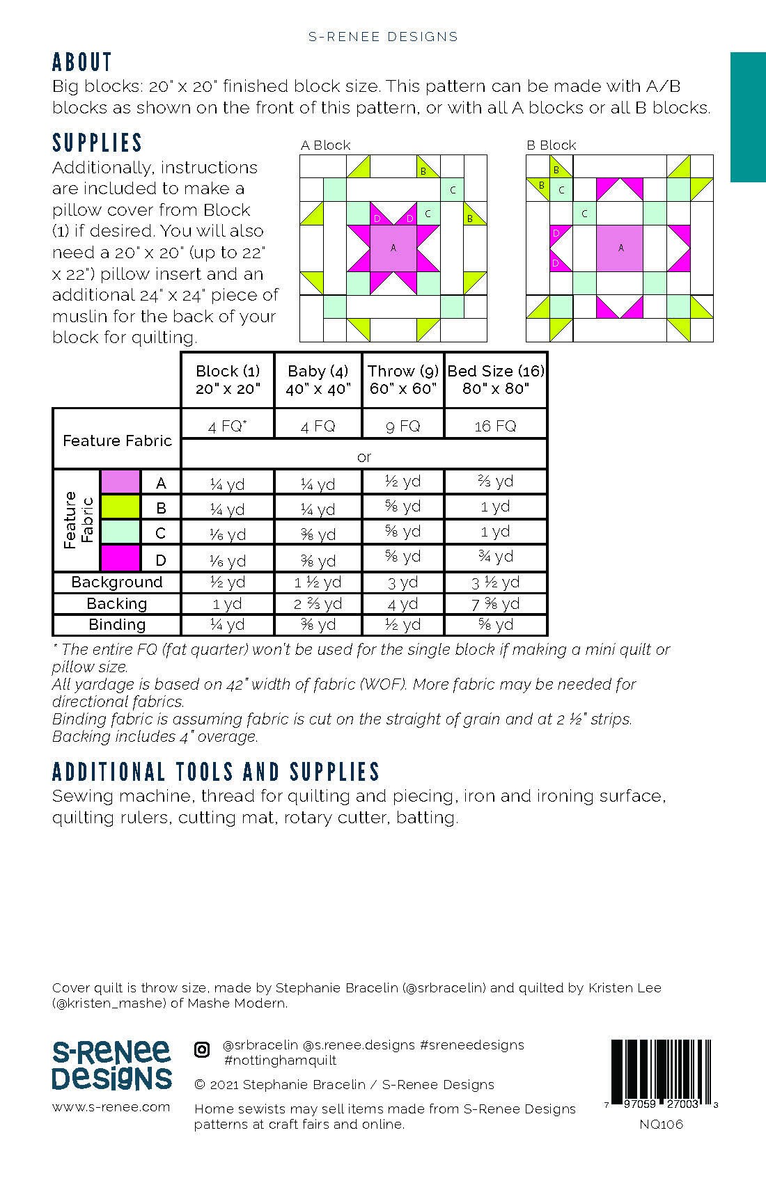 Nottingham Quilt Pattern - PDF Pattern - Etsy