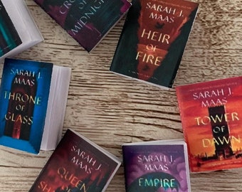 Throne of Glass inspired handmade miniature books, set of 8 – “Hello, Princeling” (new covers)