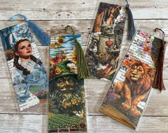 Wizard of Oz handmade bookmarks, set of 4 – “Follow the Yellow Brick Road”