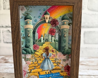 Wizard of Oz handmade mixed media art “There’s no place like home”