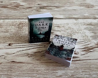 One Dark Window inspired handmade miniature books, set of 2 – “A Nightmare in the Mist”