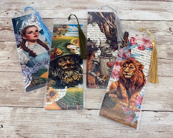 Wizard of Oz handmade bookmarks, set of 4 – “Follow the Yellow Brick Road”